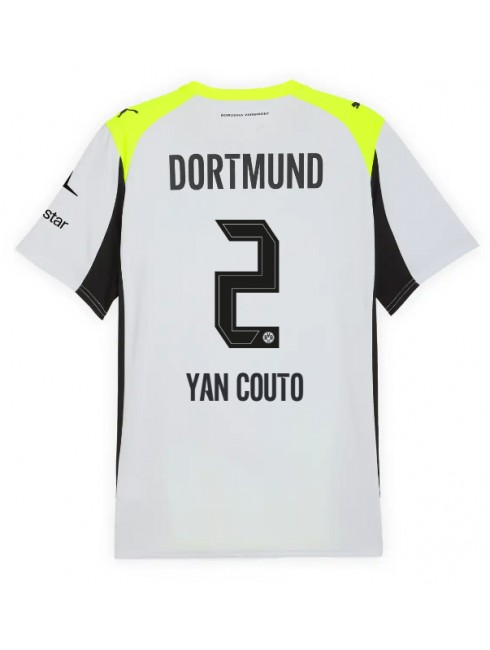 Borussia Dortmund Yan Couto #2 Replika Borta Kläder 2025-26 Kortärmad Borussia Dortmund Yan Couto #2 Replika Borta Kläder 2025-26 Kortärmad